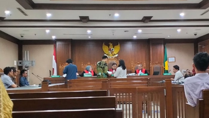 Kegiatan sidang gugatan eks pegawai PT JAI Tbk di Pengadilan Hubungan Industrial (PHI) Jakarta, Rabu (16/4/2025)/zul-fkn.
