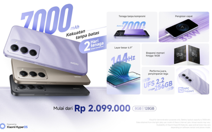 Redmi 15 Resmi Rilis di Indonesia, Baterai Jumbo 7.000 mAh